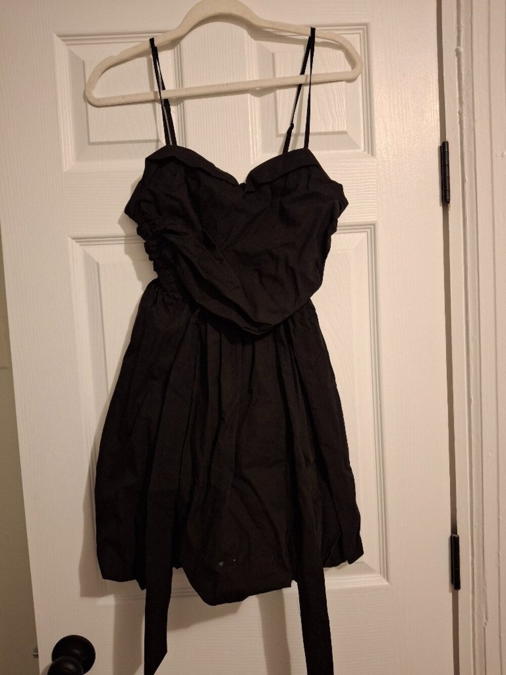 Zara  Black Poplin Voluminous Mini Dress